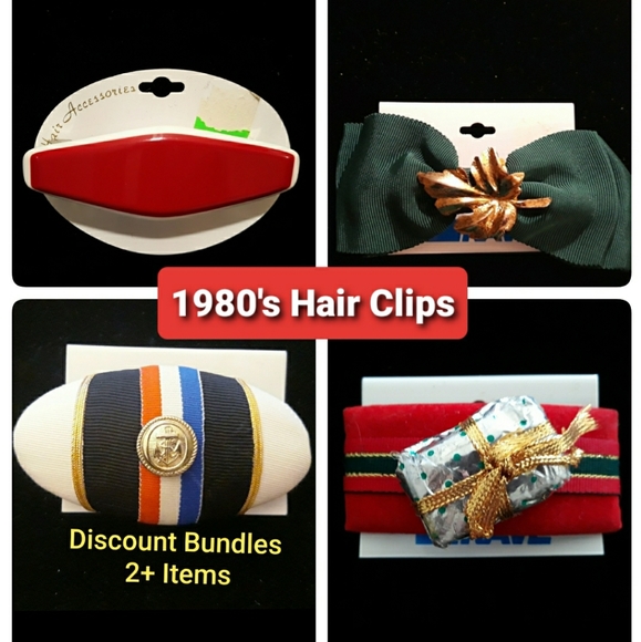 Vintage 80's Rave Christmas Gift Hair Clip with Metal Snap Back - Picture 7 of 7